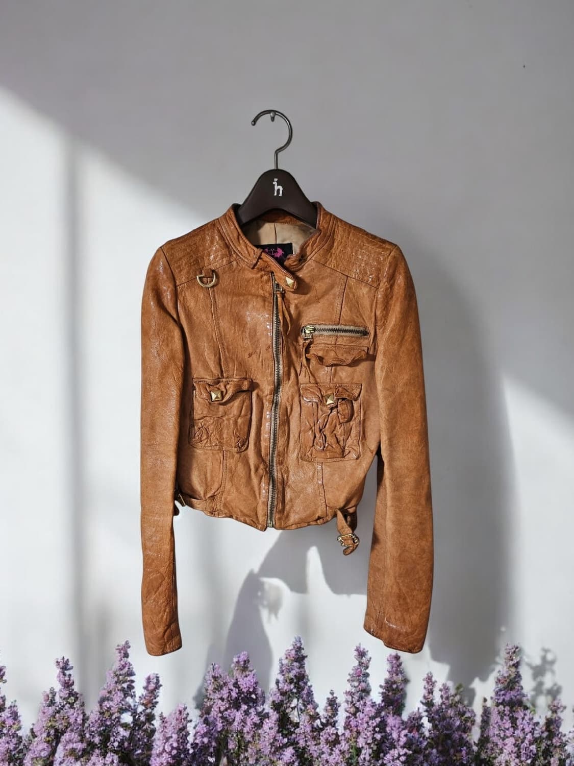 빈티지 카멜 컬러 양가죽 여성 가죽 자켓 55 상품이미지1