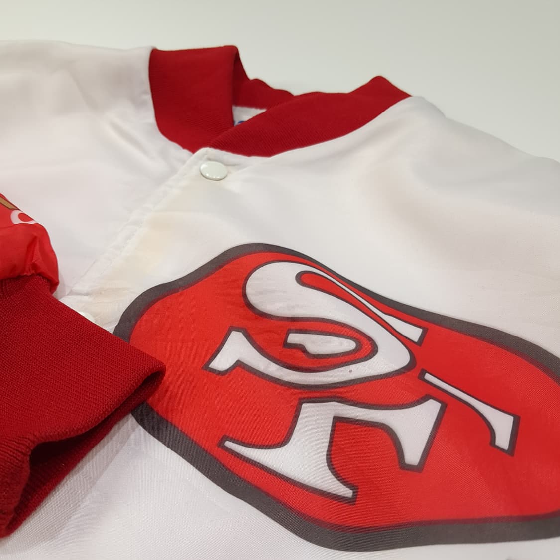 CL303 L 초크라인 90s 미국판 폴리 화이트레드골드 자켓 상품이미지5