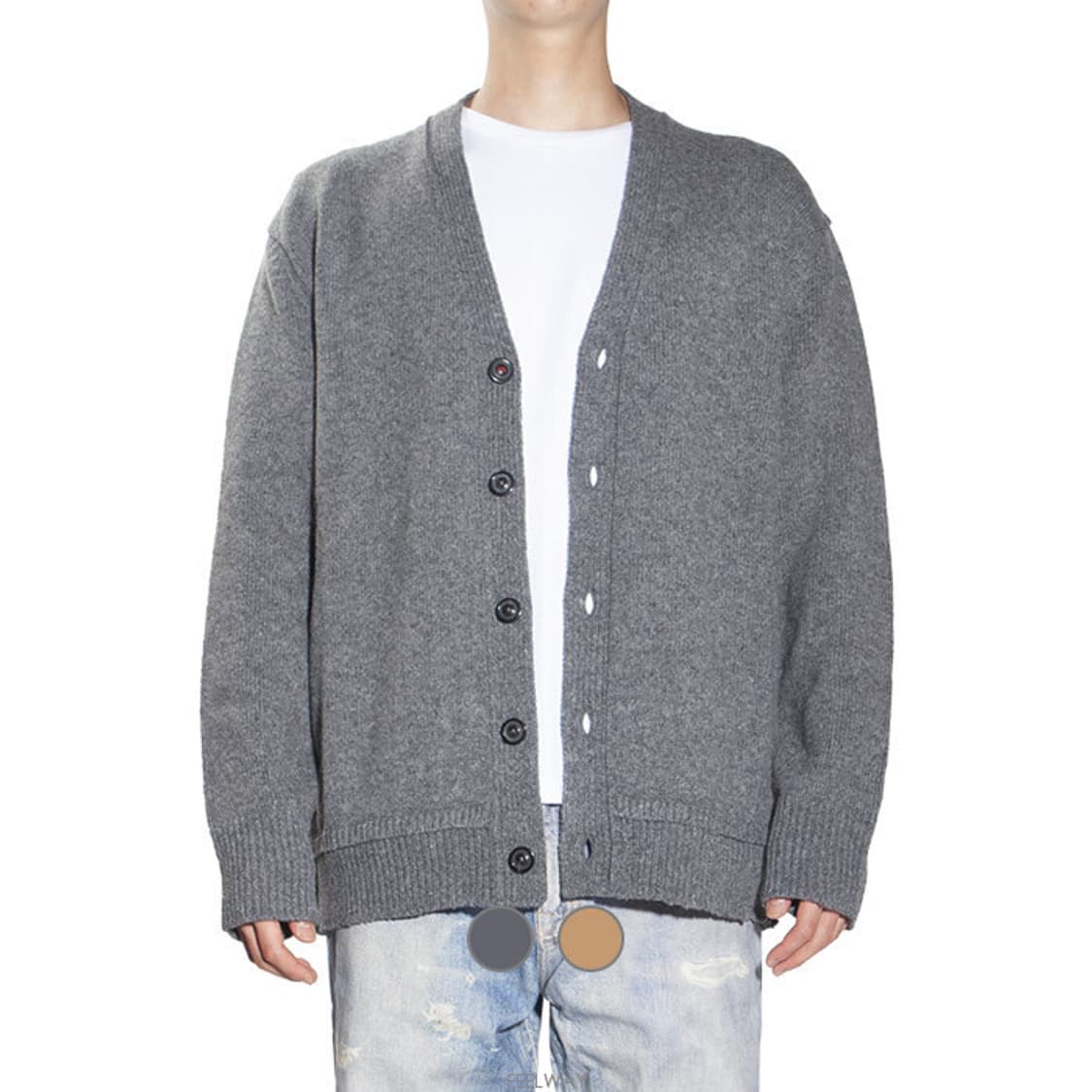 [M] 마르지엘라 엘보우패치 가디건 그레이 상품이미지1