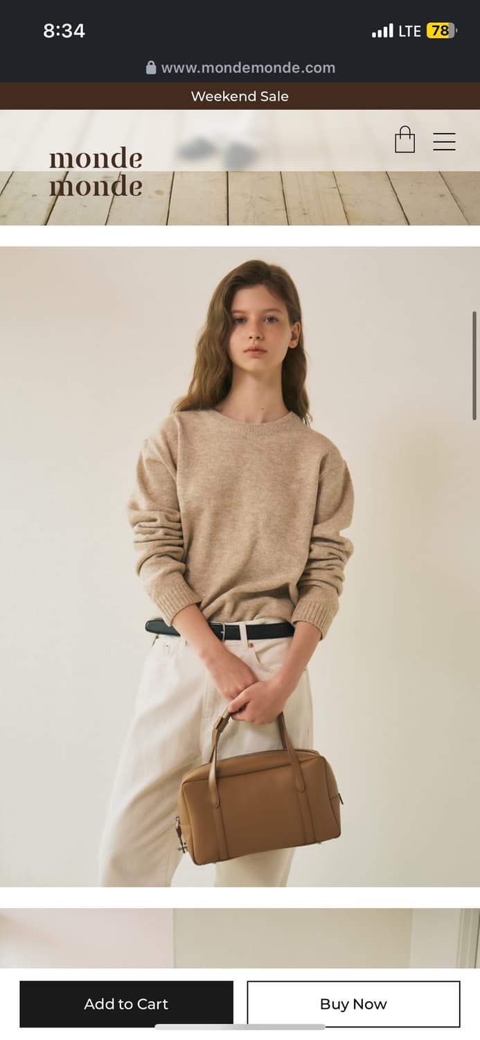 몽드몽드 소프트박스 토트백 카푸치노 상품이미지4