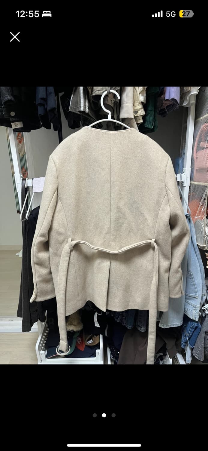 노카라 자켓 아이보리 상품이미지2