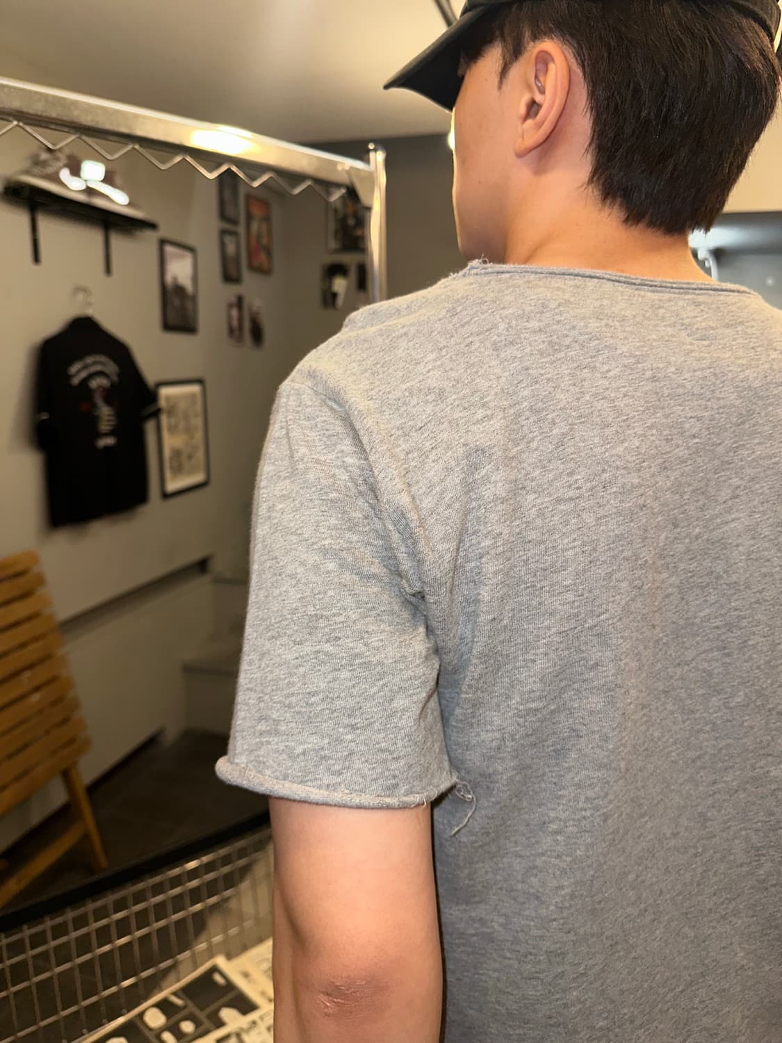Grn Pocket cutting detail cotton T-shirt 상품이미지8