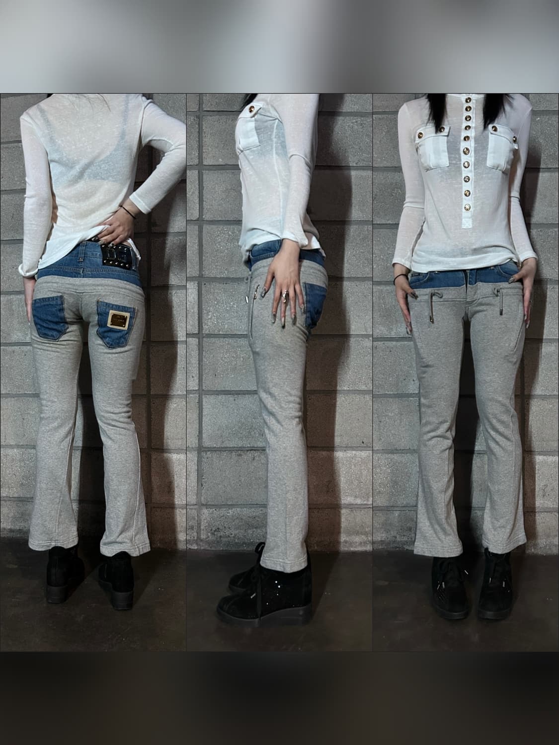 00‘s D&G 레이어드 새깅 팬츠 상품이미지1