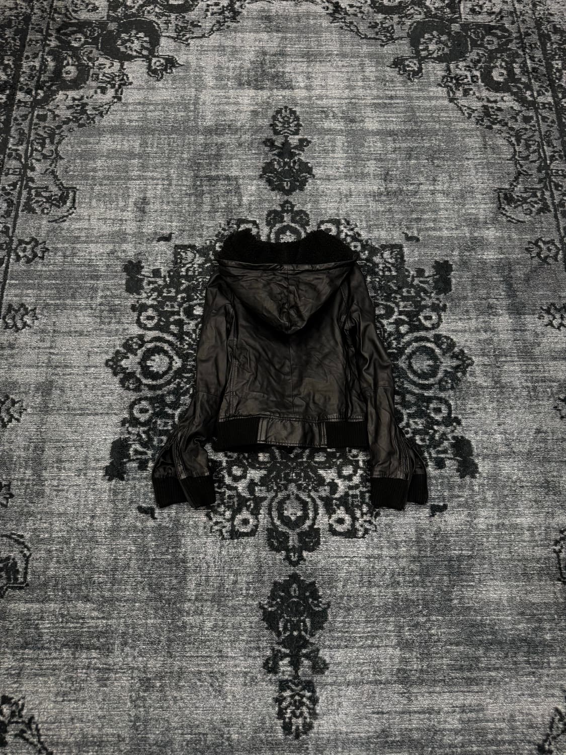 Lhp crop lamb skin hood jacket 상품이미지6