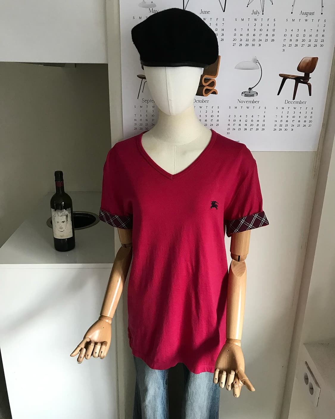 버버리 로고 브이넥 반팔티 상품이미지5