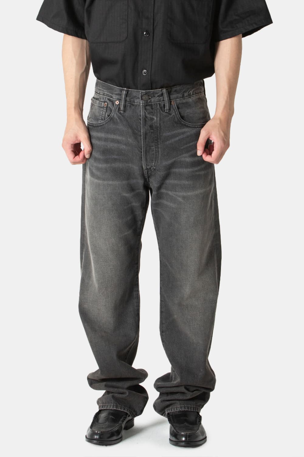 RRL 더블알엘 스트레이트 블랙 더스티 워시 데님 34 32 새상품 상품이미지1