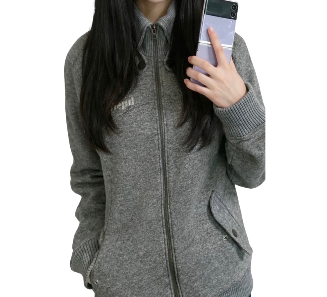 히스테릭 글래머 그레이 스웨터 기모 집업 상품이미지1