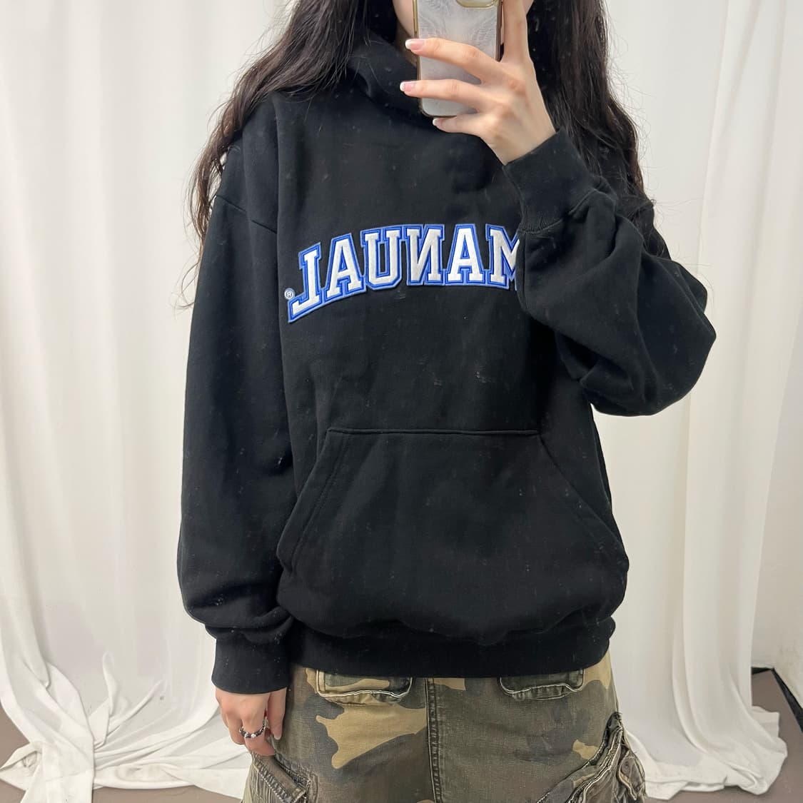 Nomanual black hoodie 상품이미지3