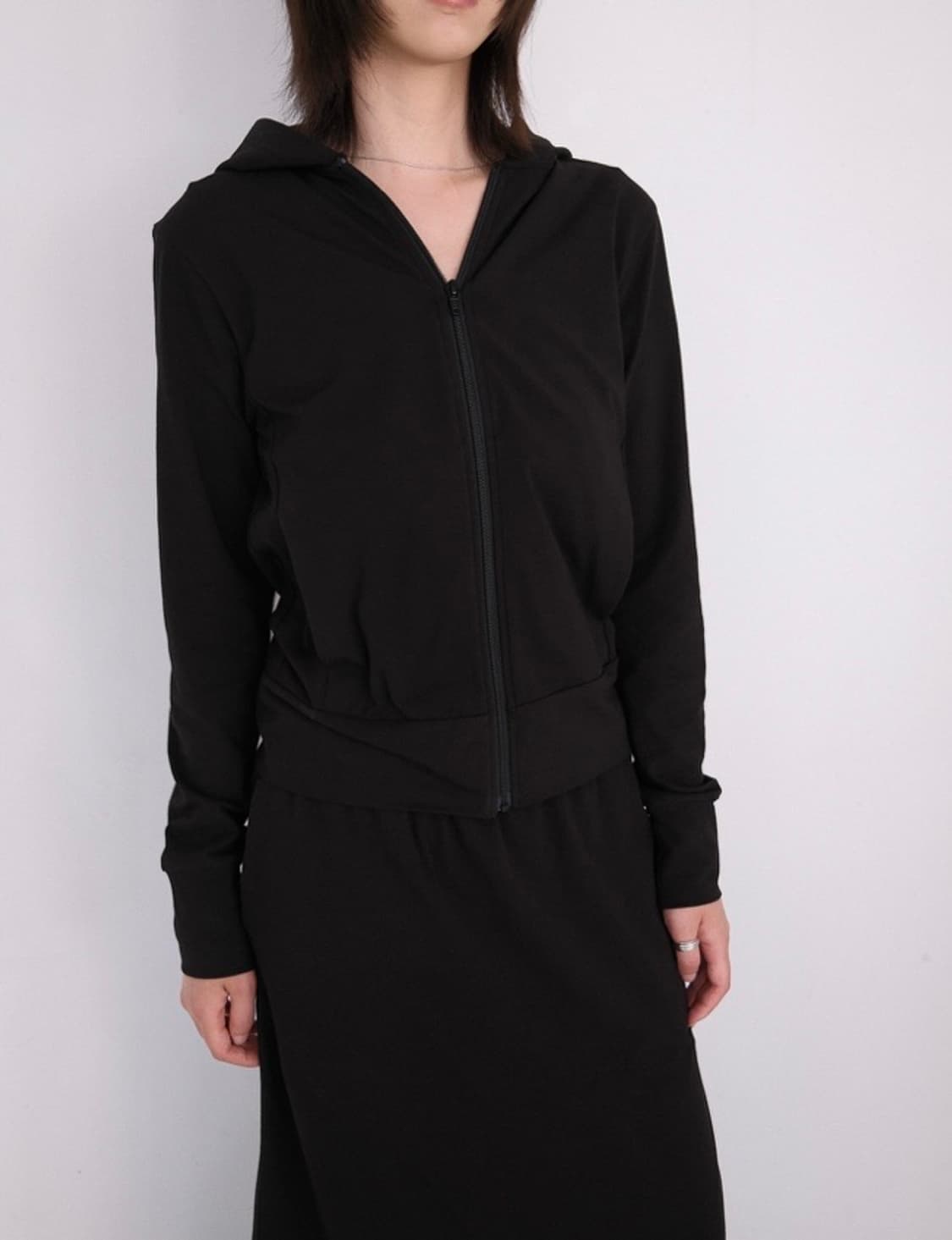 soft hoodie zip-up black 상품이미지2