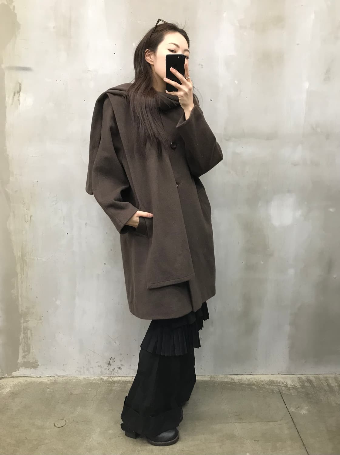 Scarf detail coat 상품이미지4