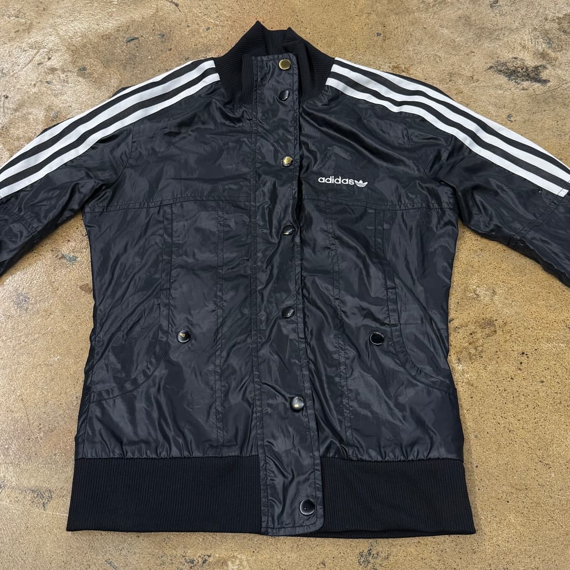 [정품/85] 아디다스 블랙 3선 바람막이 자켓 b15 상품이미지3