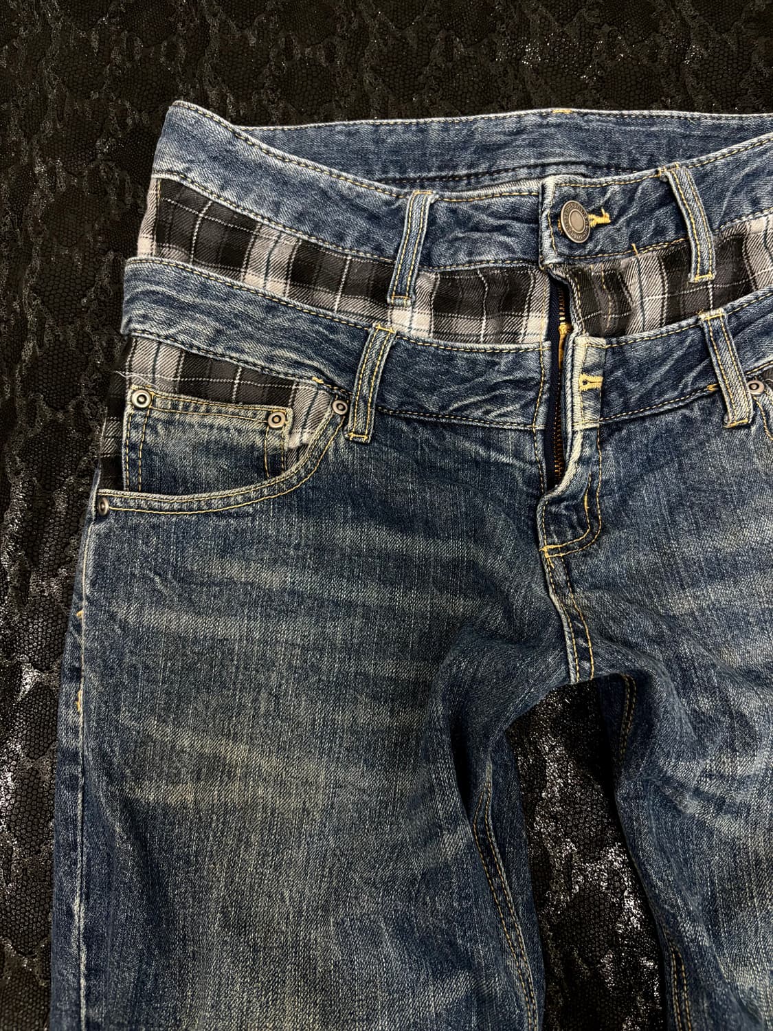“Vintage” Double Belt Check Detail Y2K P 상품이미지2
