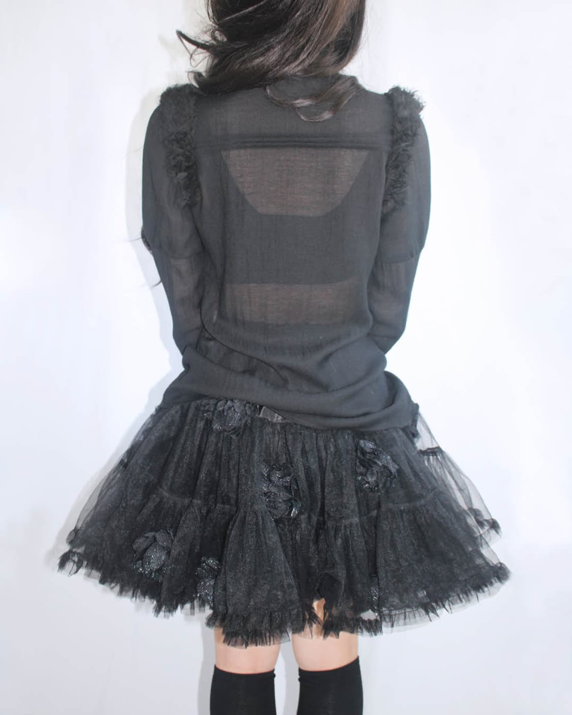 Feather frill layered gothic puff blouse 상품이미지5