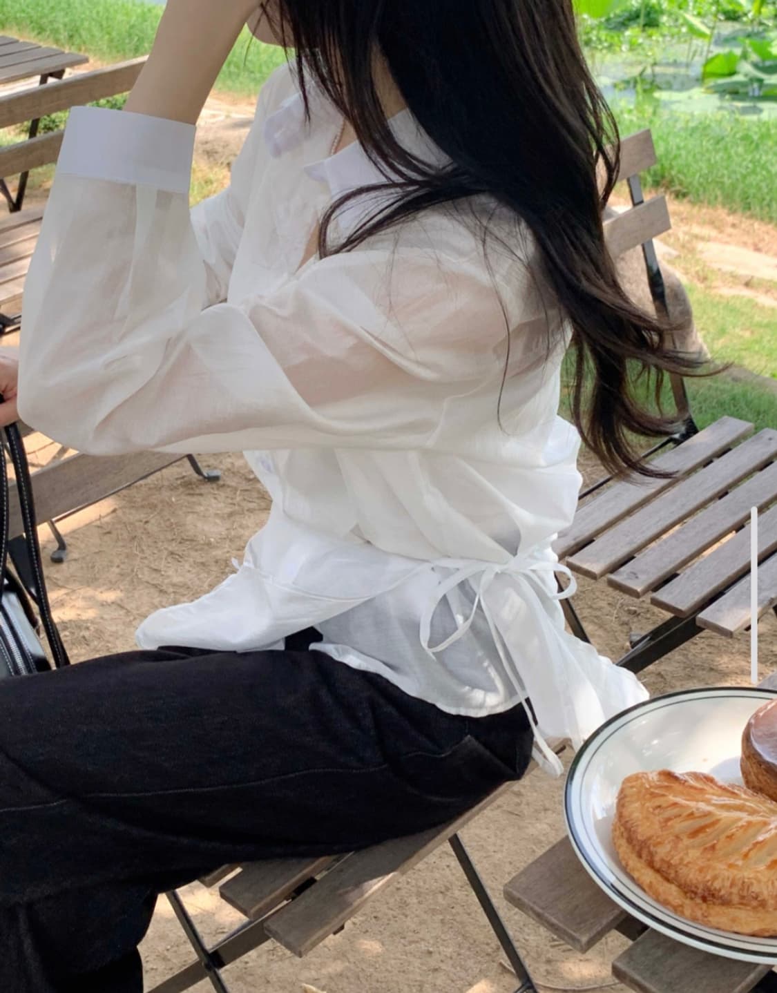 레이어드 랩 셔츠 화이트, 블랙 원가 36800원 상품이미지2