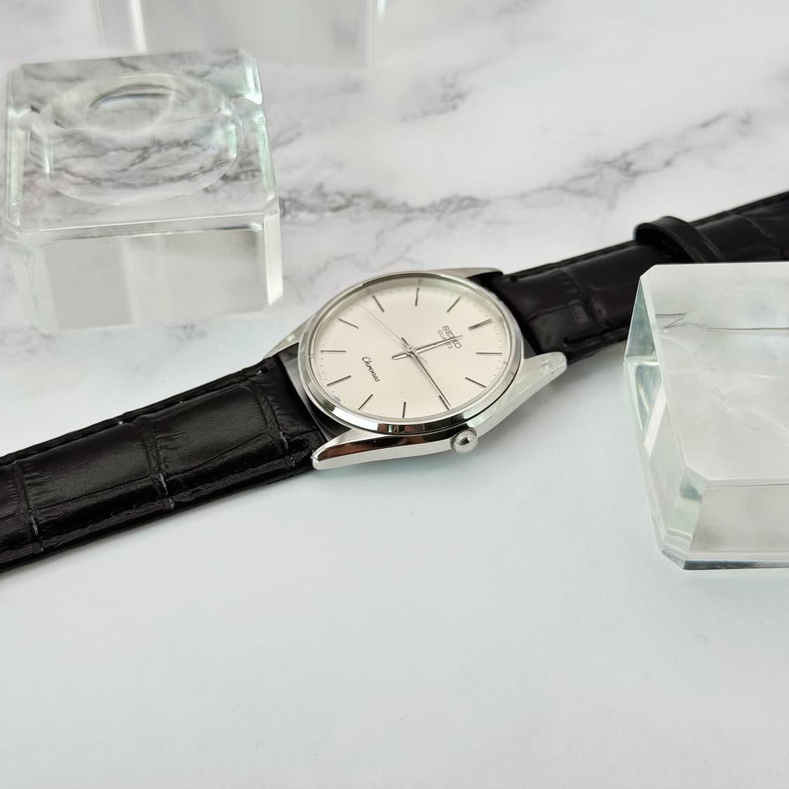 70s80s 빈티지 세이코 크로노스 실버 썬레이 드레스 워치 상품이미지5