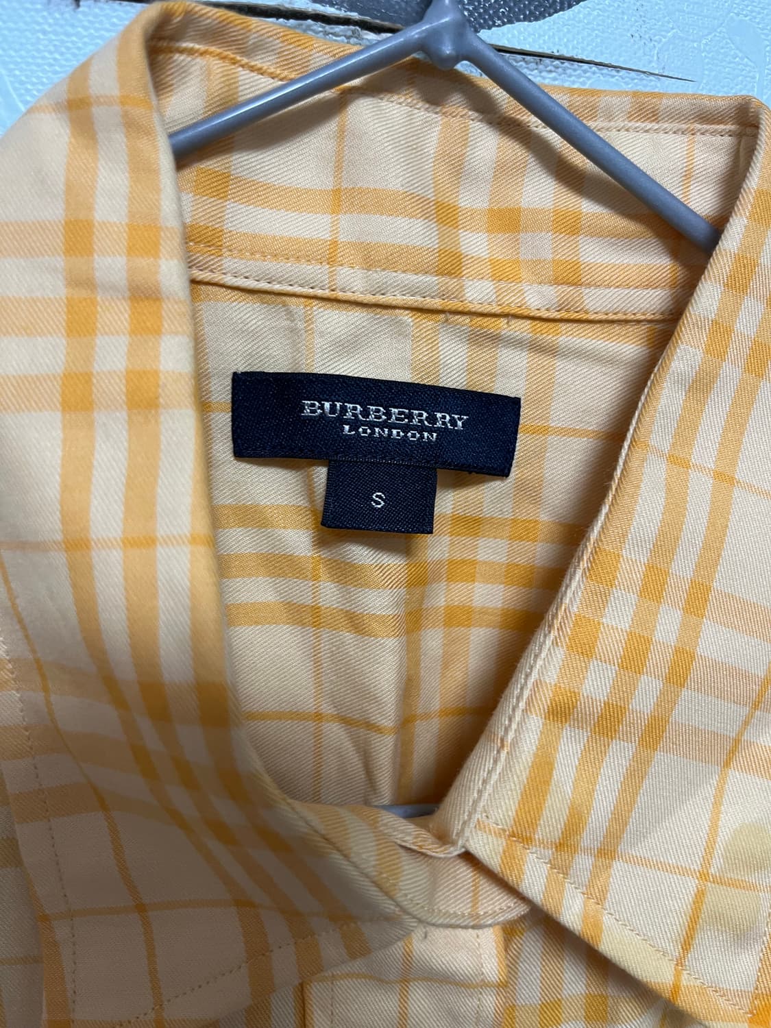버버리 옐로우 체크 반팔 셔츠 상품이미지3