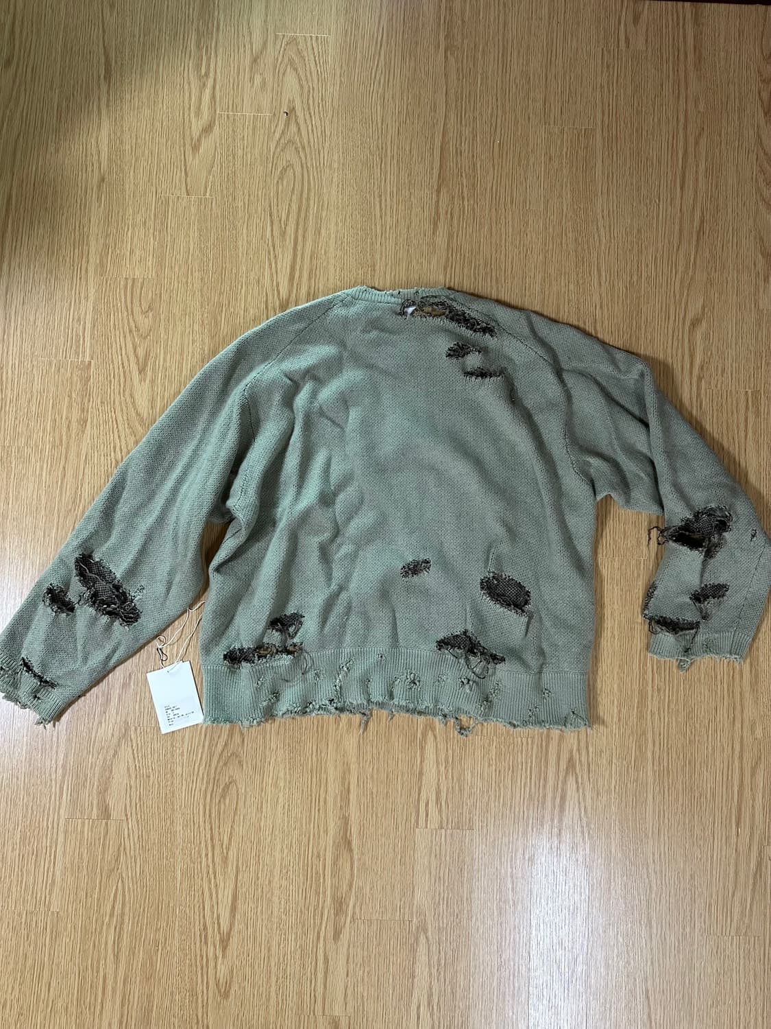 (2) 안셀름 24aw 데미지니트 그린 상품이미지3