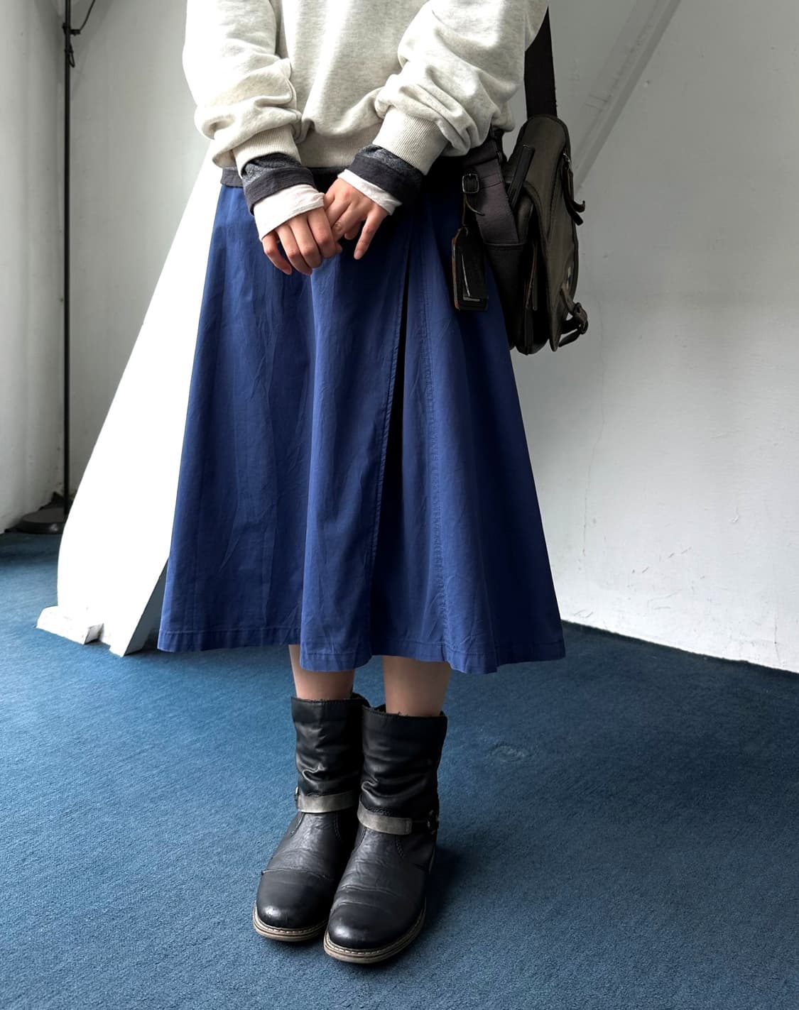 Natural cotton design pleats skirt 상품이미지9