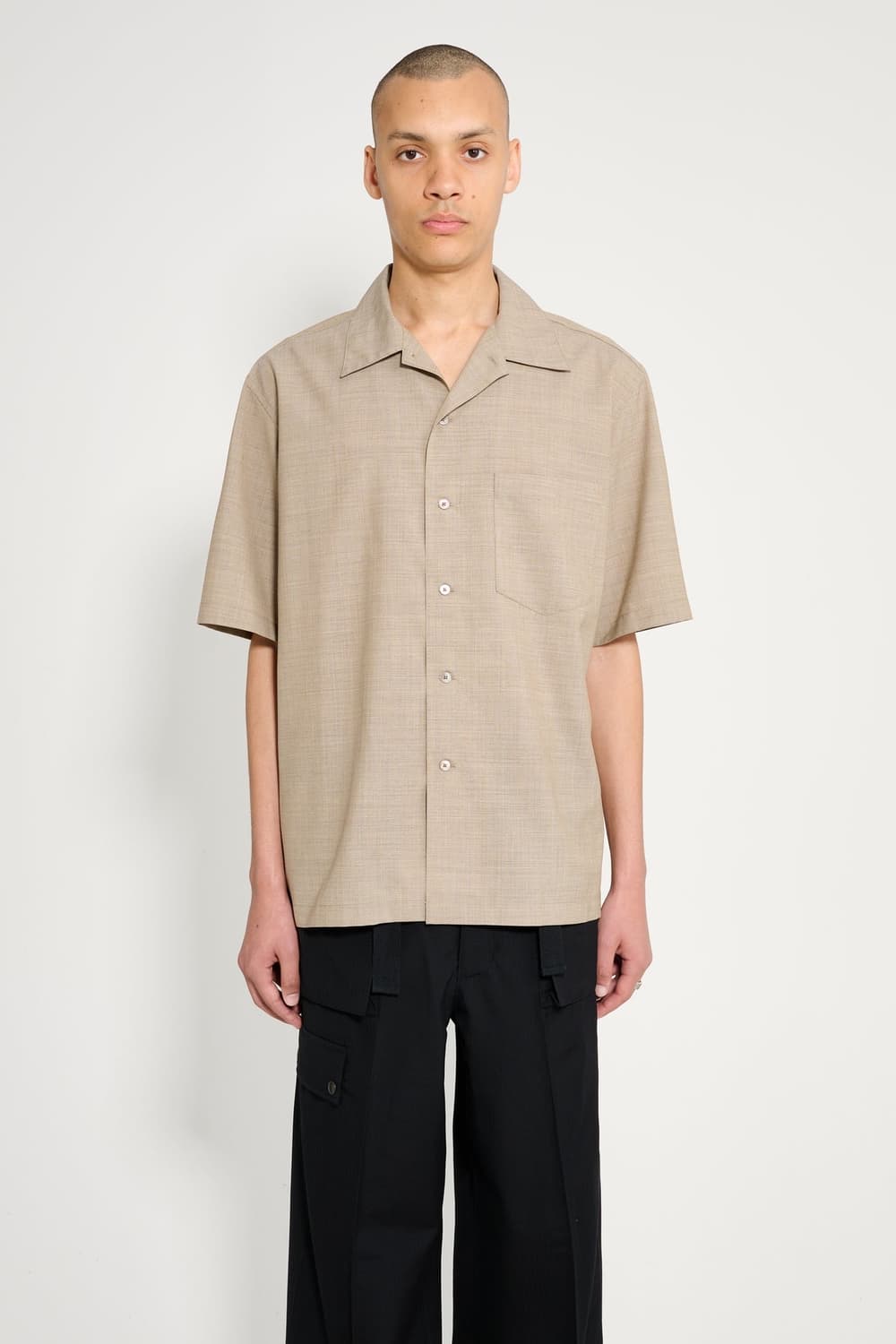 [4] 오라리 슈퍼파인 울 하프슬리브 셔츠 상품이미지1