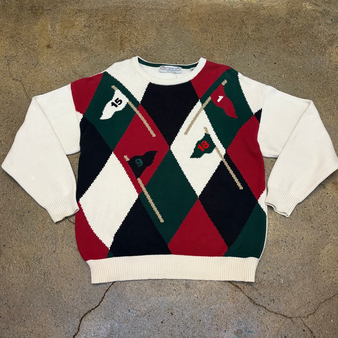 새상품급 90s USA 빈티지 존에쉬포드 골프 헤비코튼 니트 상품이미지1