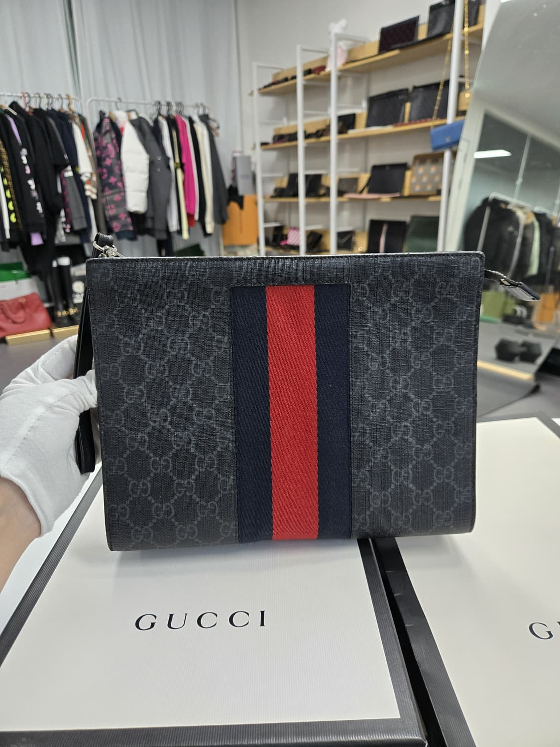 [A급컨디션]구찌 웹삼선 보야주 클러치백 상품이미지2