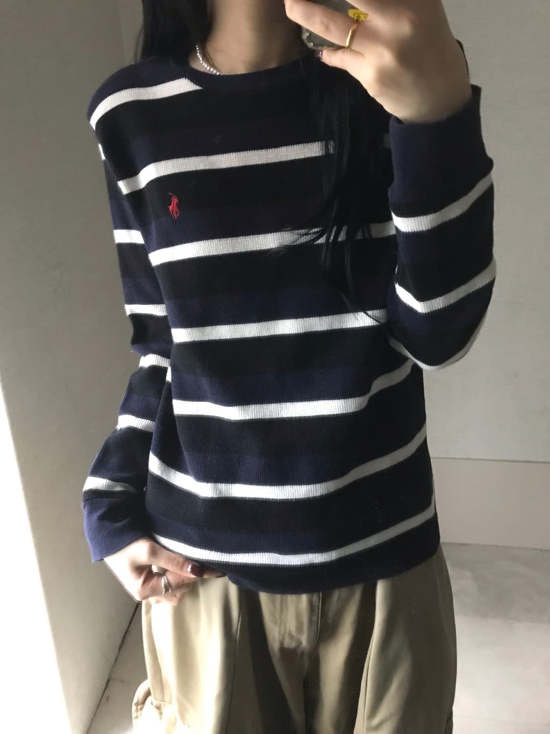 폴로 스트라이프 와플 롱슬리브 상품이미지2