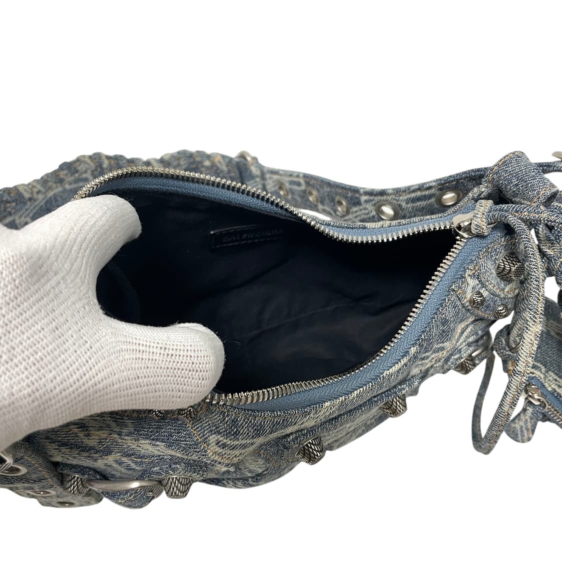 발렌시아가 모노그램 데님 르카골 XS 숄더백 겸 크로스백H00266 상품이미지4