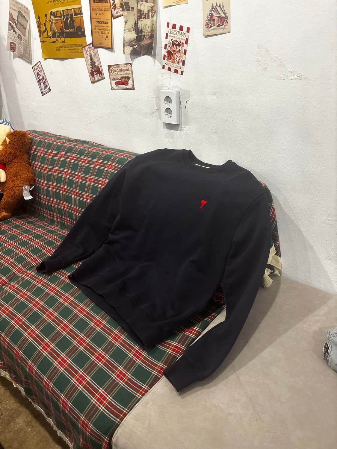 AMI 헤비 웨이트 맨투맨 네이비 상품이미지10