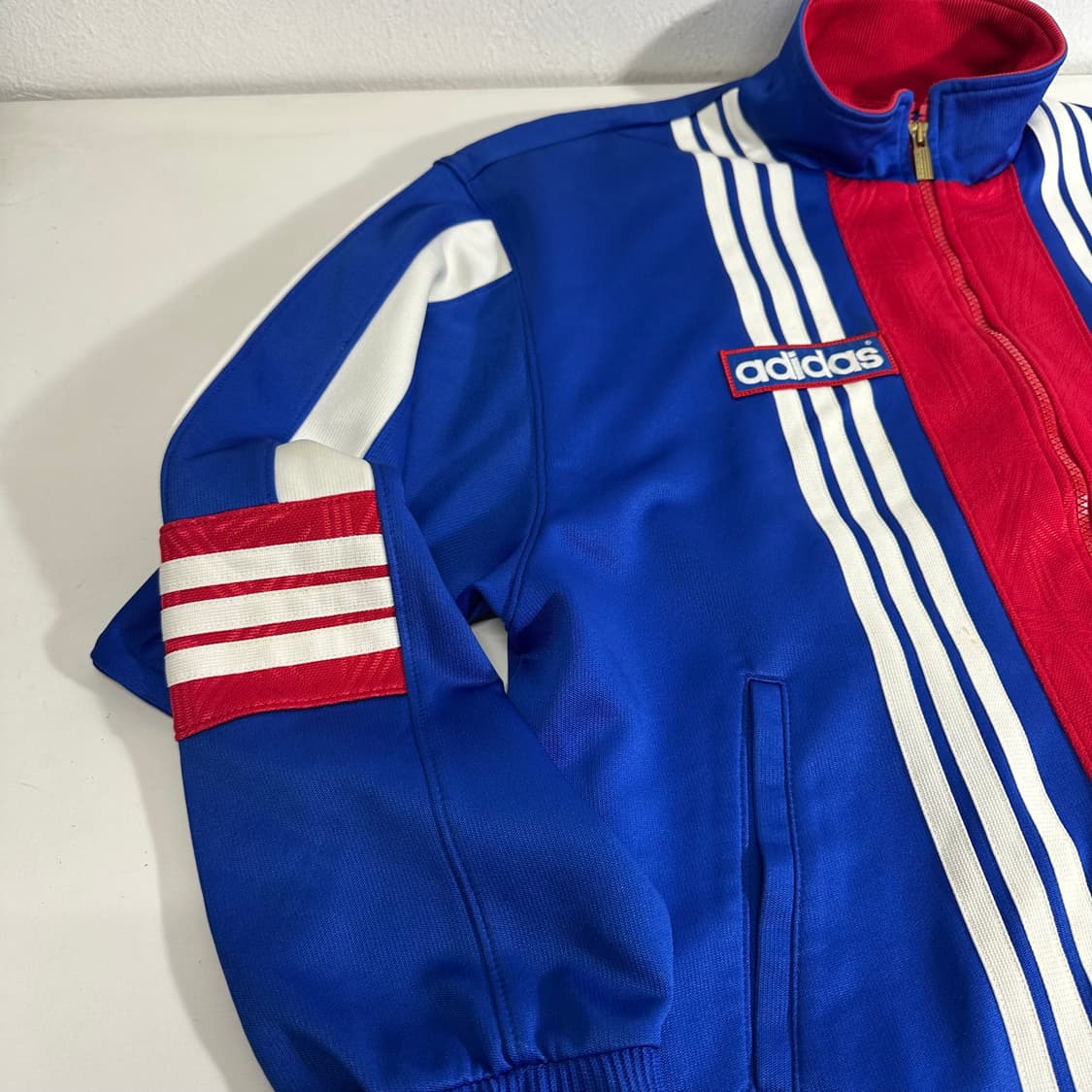 100 아디다스 일본판 블루 오버핏 트랙탑 집업 져지 상품이미지2