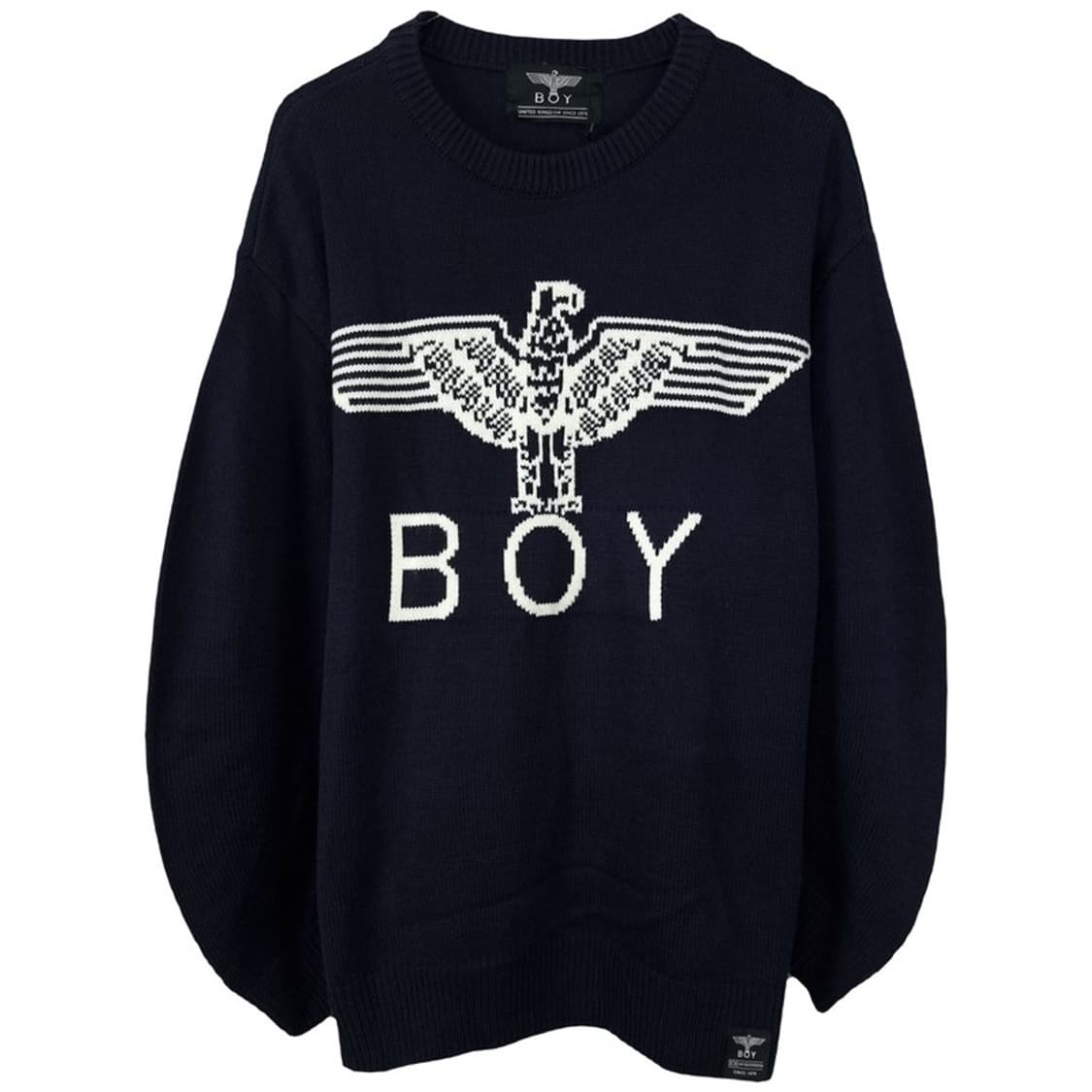 [보이런던](새상품)빅로고 쟈카드 오버사이즈 니트 블랙 M19537 상품이미지2