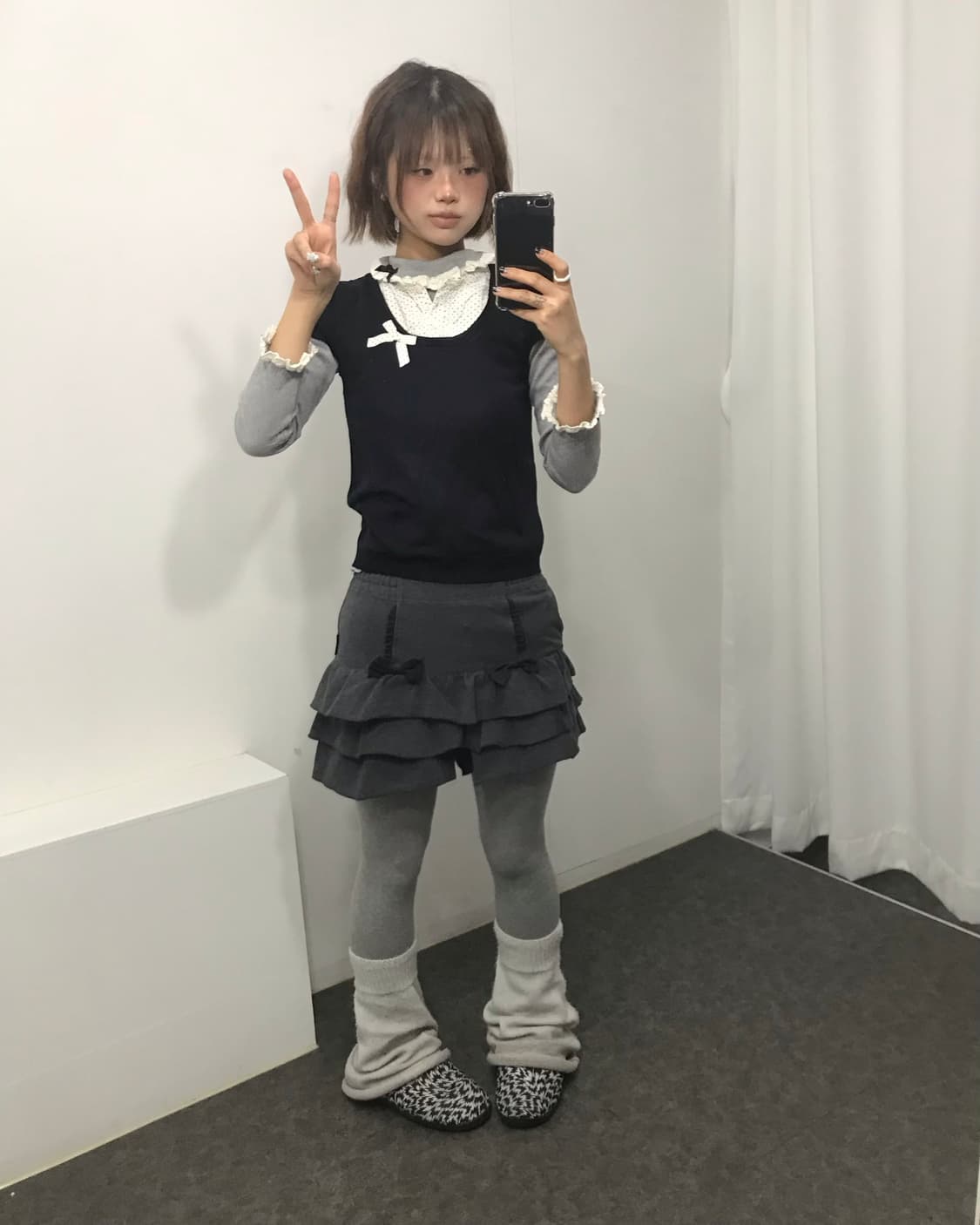 No. 무채색 레이어드 리본 Setྀི 상품이미지1