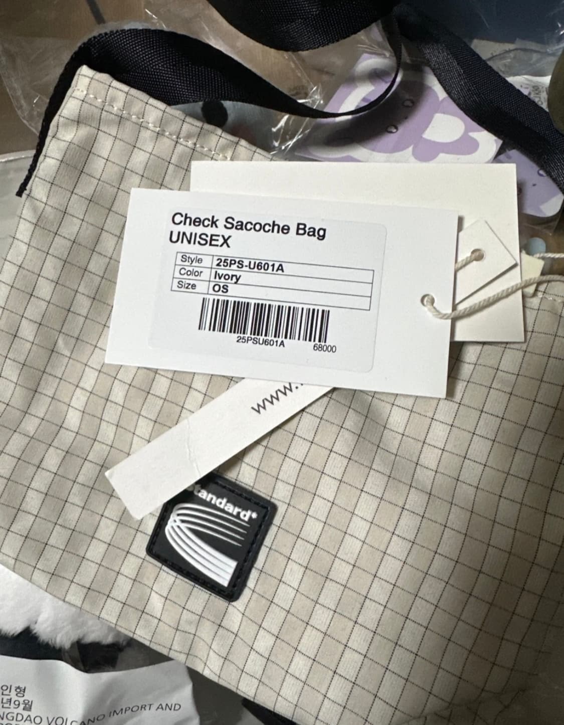 kijun 기준 체크 크로스백 아이보리 새상품 상품이미지2