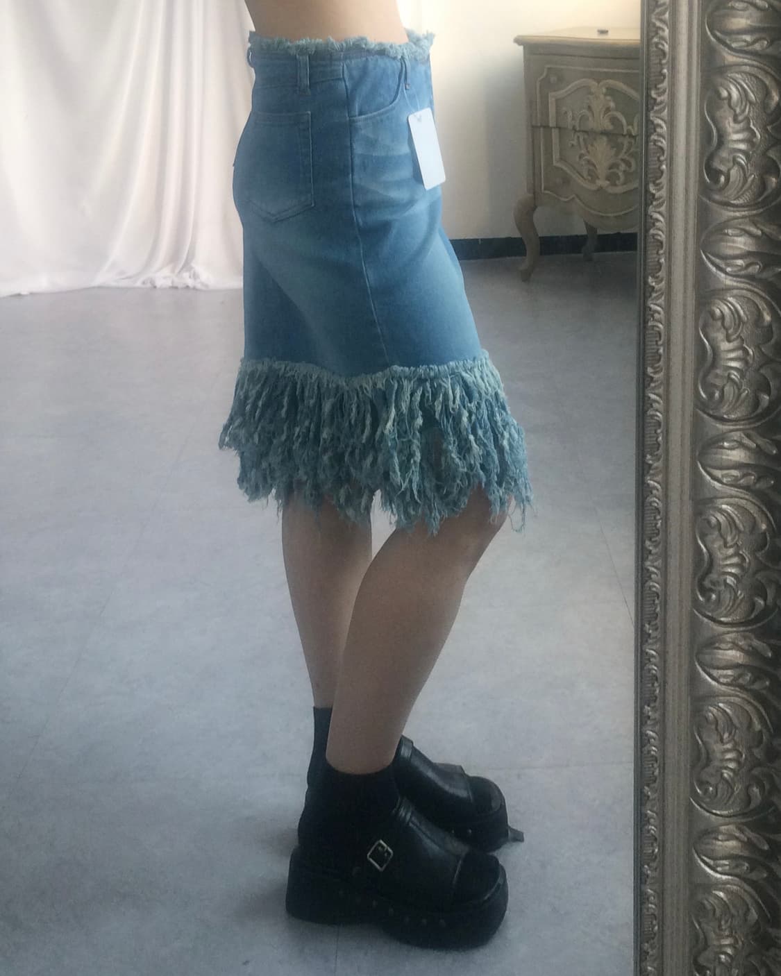 Fringe unbalanced midi skirt 상품이미지6