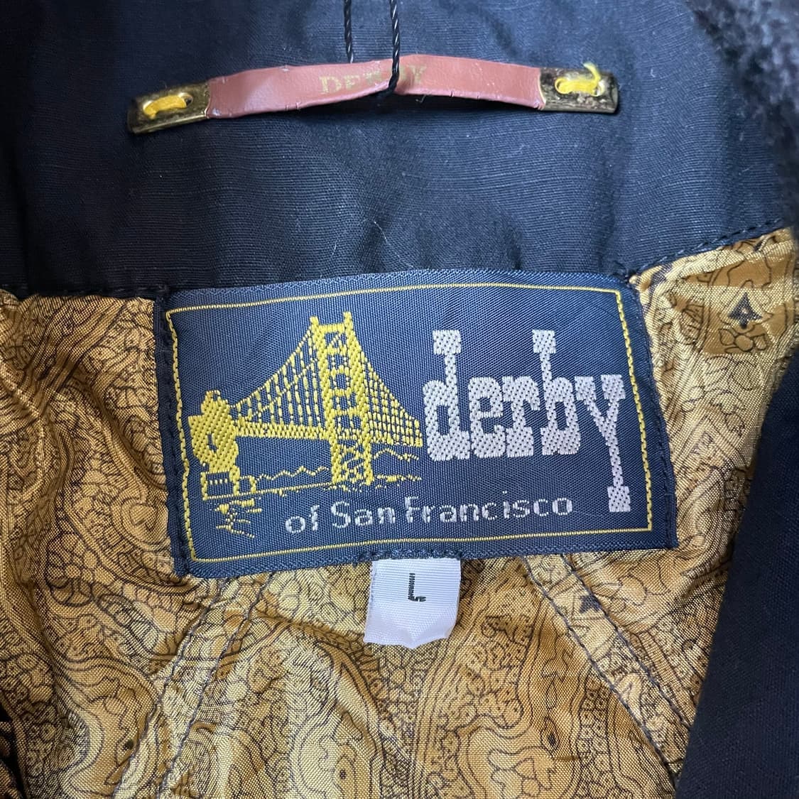 USA 블랙 폴리 코튼 헤비 봄버 자켓 점퍼 L 상품이미지5