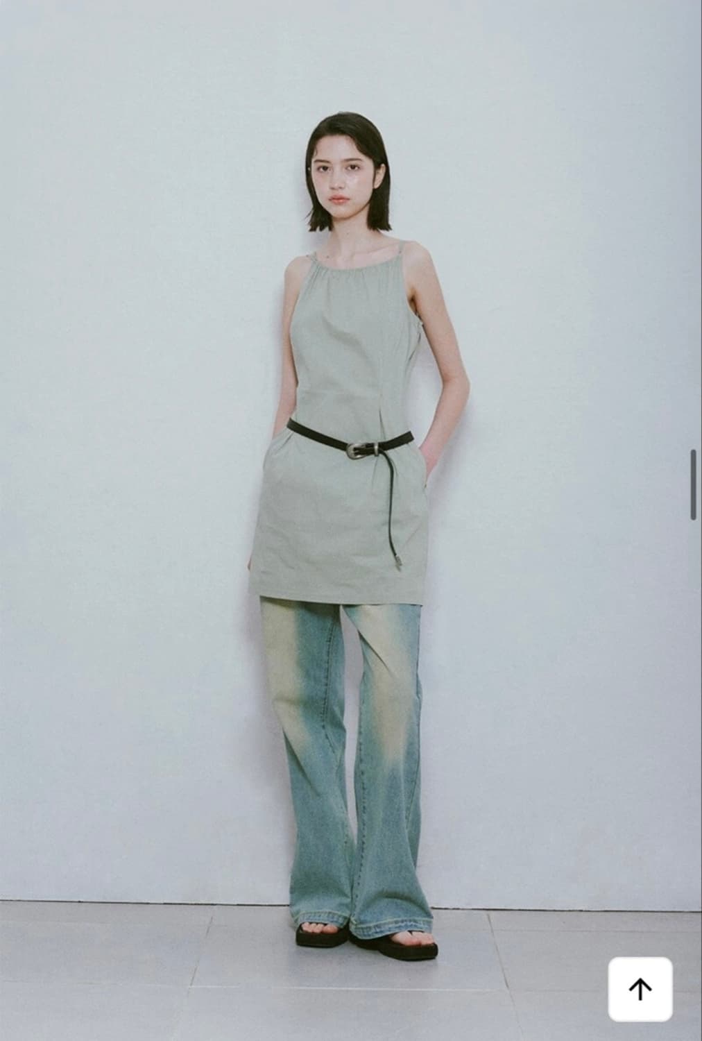 레이브 넥셔링 원피스 카키 s 상품이미지4