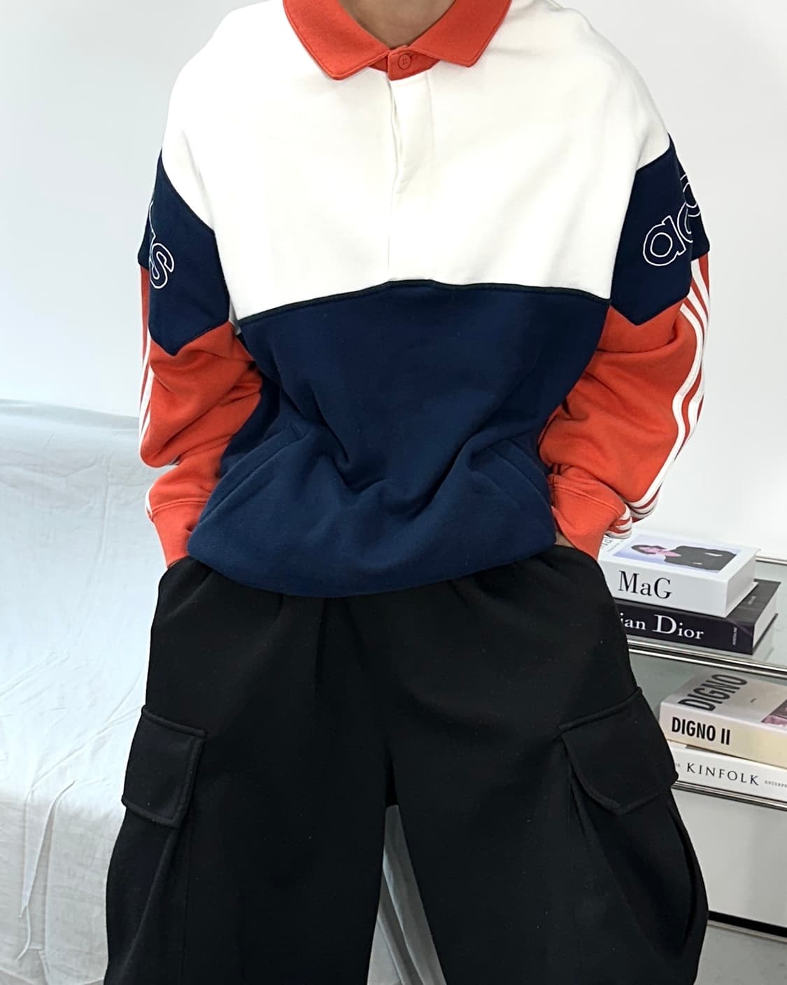 아디다스 럭비 스웻 카라 하프 집업 맨투맨 2XL 상품이미지1