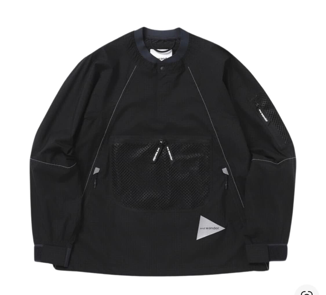 앤드 윈더 앤드 원더 브리드 립 풀오버 자켓 블랙 And Wander B 상품이미지1