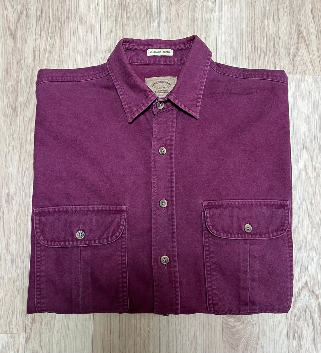 90s 세인트 존스 베이 샤모아 셔츠 버건디 L 상품이미지6