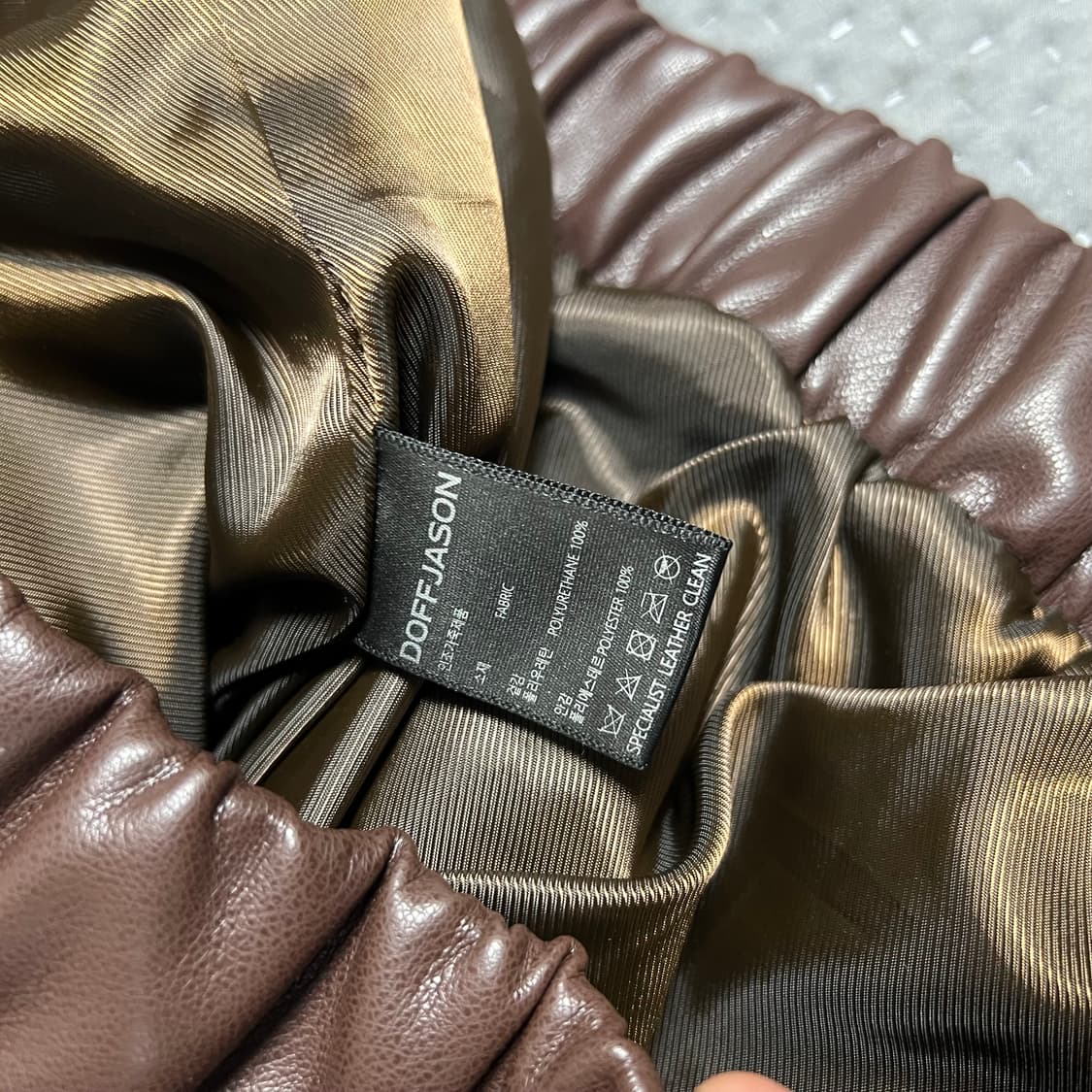 도프제이슨 비건레더 보머 자켓 브라운 L 상품이미지7