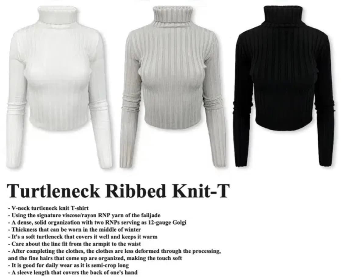 페일제이드 터틀넥 니트 그레이 상품이미지1