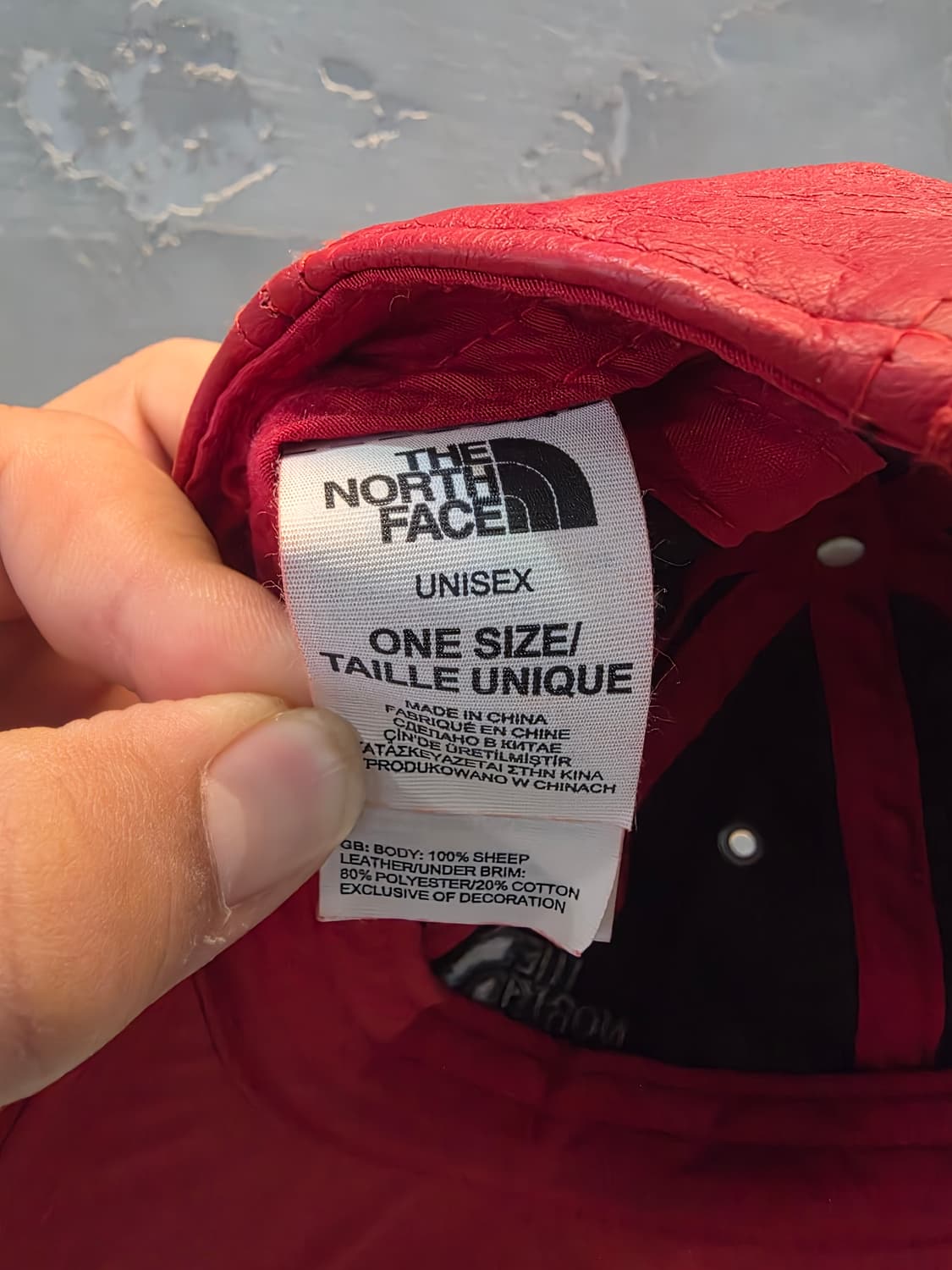 노스페이스 x 슈프림 레드 가죽 볼캡  상품이미지5