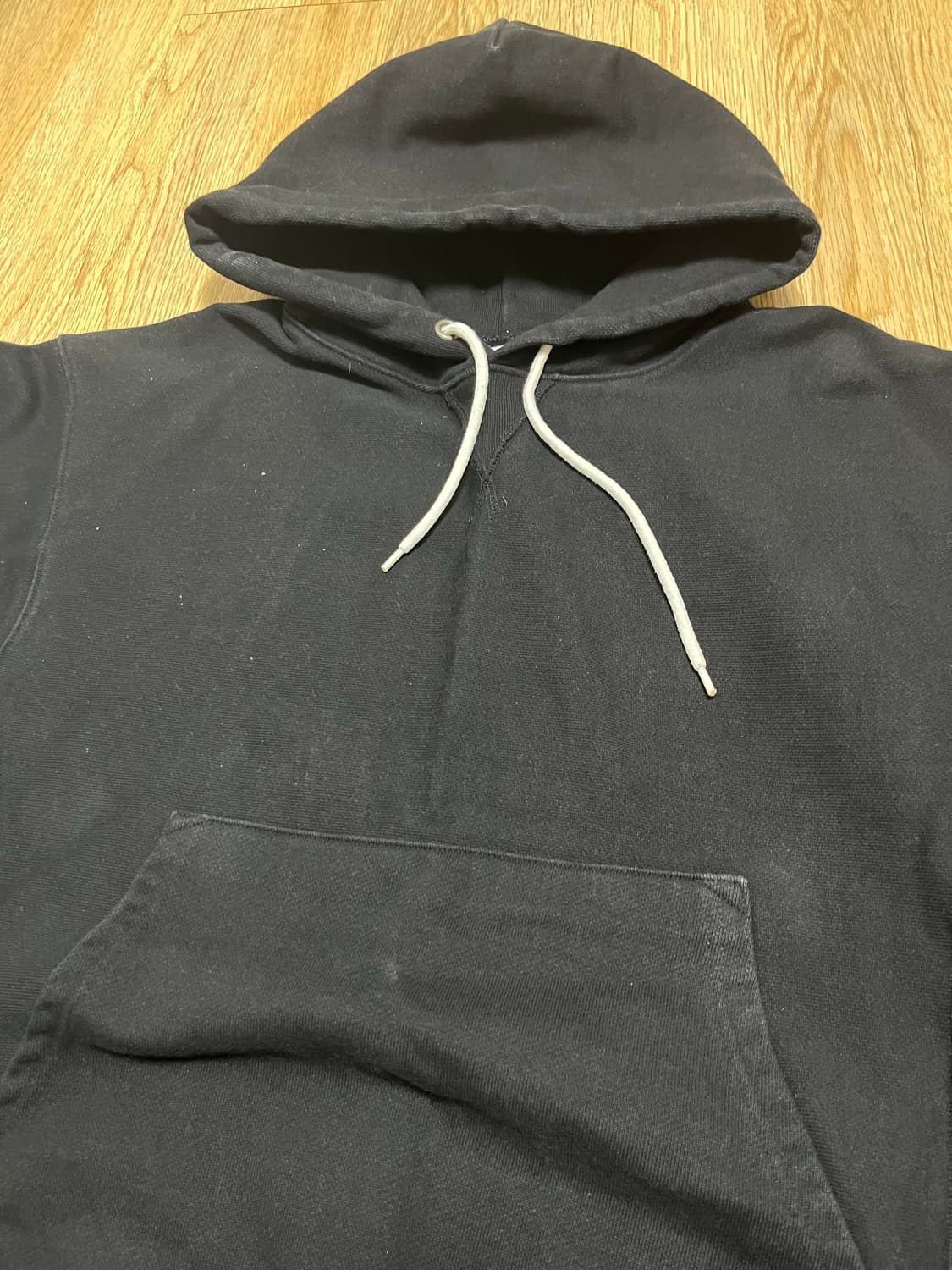 아웃스탠딩 리버스 헤비 후드 스웻 블랙 상품이미지3