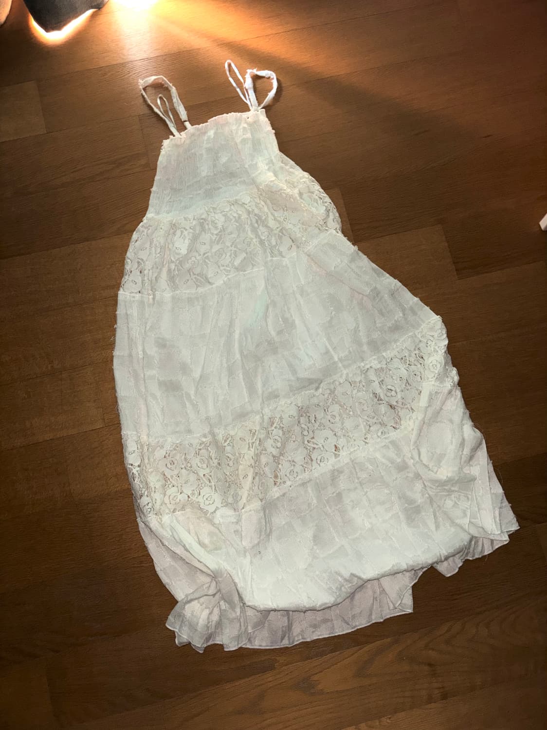 빈티지 모리 레이스 화이트 원피스 모리룩 상품이미지3