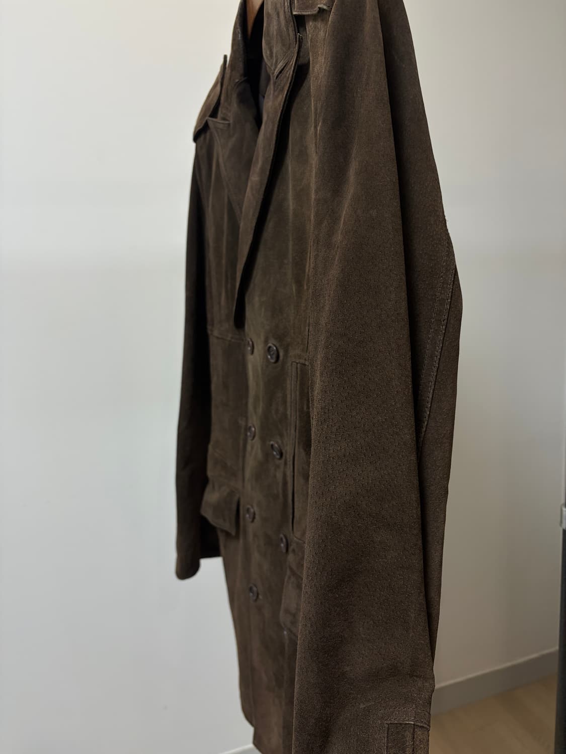 (L) eloq 엘록 돈피 브라운 스웨이드 더블 견장 자켓 상품이미지4