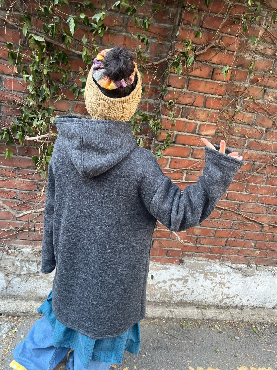 티티카카 차콜 그레이 후드 코트 상품이미지6