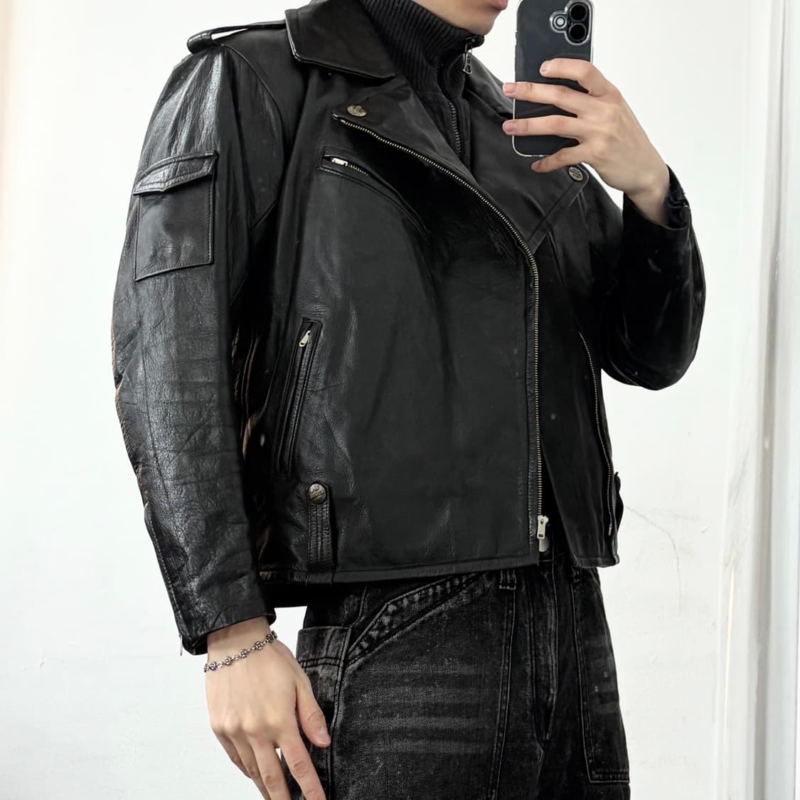 Komine 코미네 소가죽 더블카라 모터사이클 자켓 상품이미지2