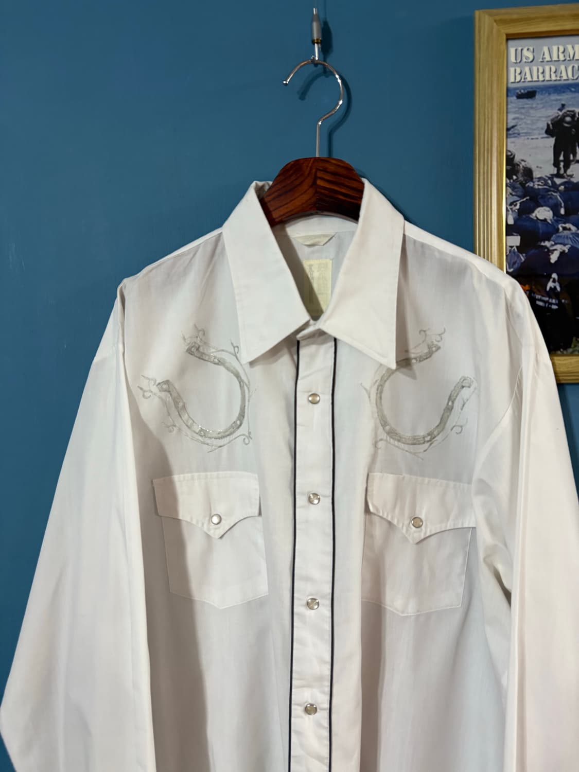 70-80‘s Bar B White Western Shirt.  상품이미지2