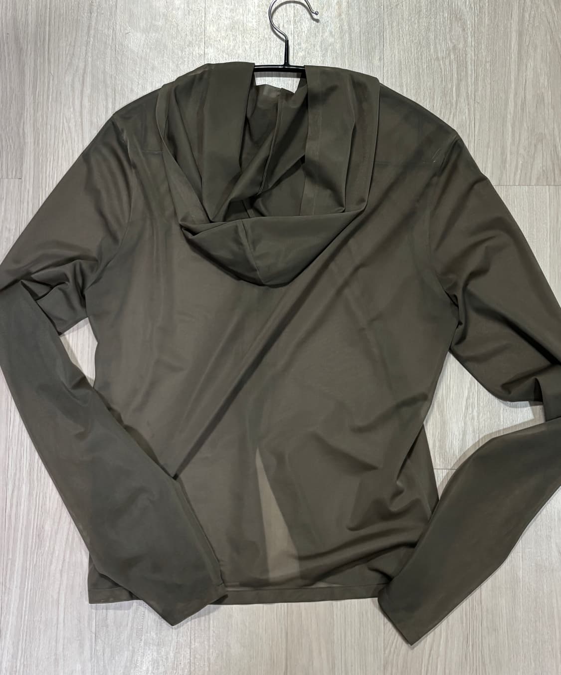 아모멘토 amomento sheer hooded zip-up Brown 상품이미지8