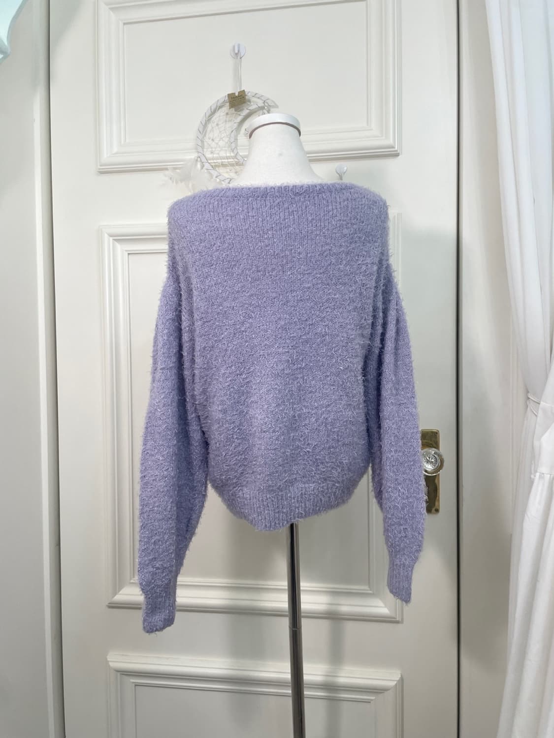 purple sleeve pleats cute sweater 상품이미지3