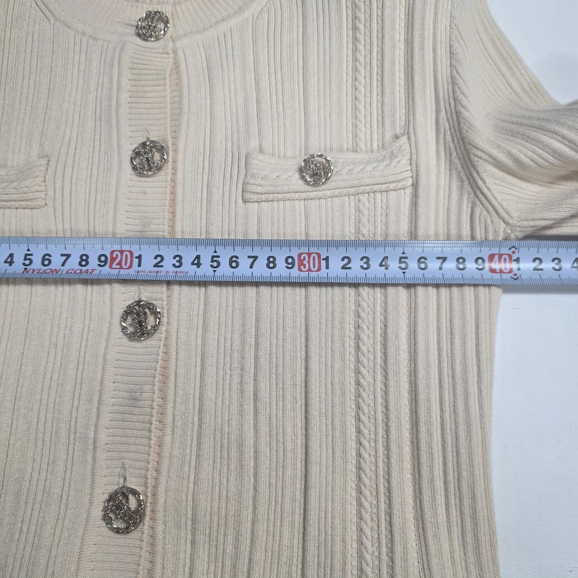 0753 TIME 타임 아이보리 골지 니트 가디건 / 한섬 정품 상품이미지6